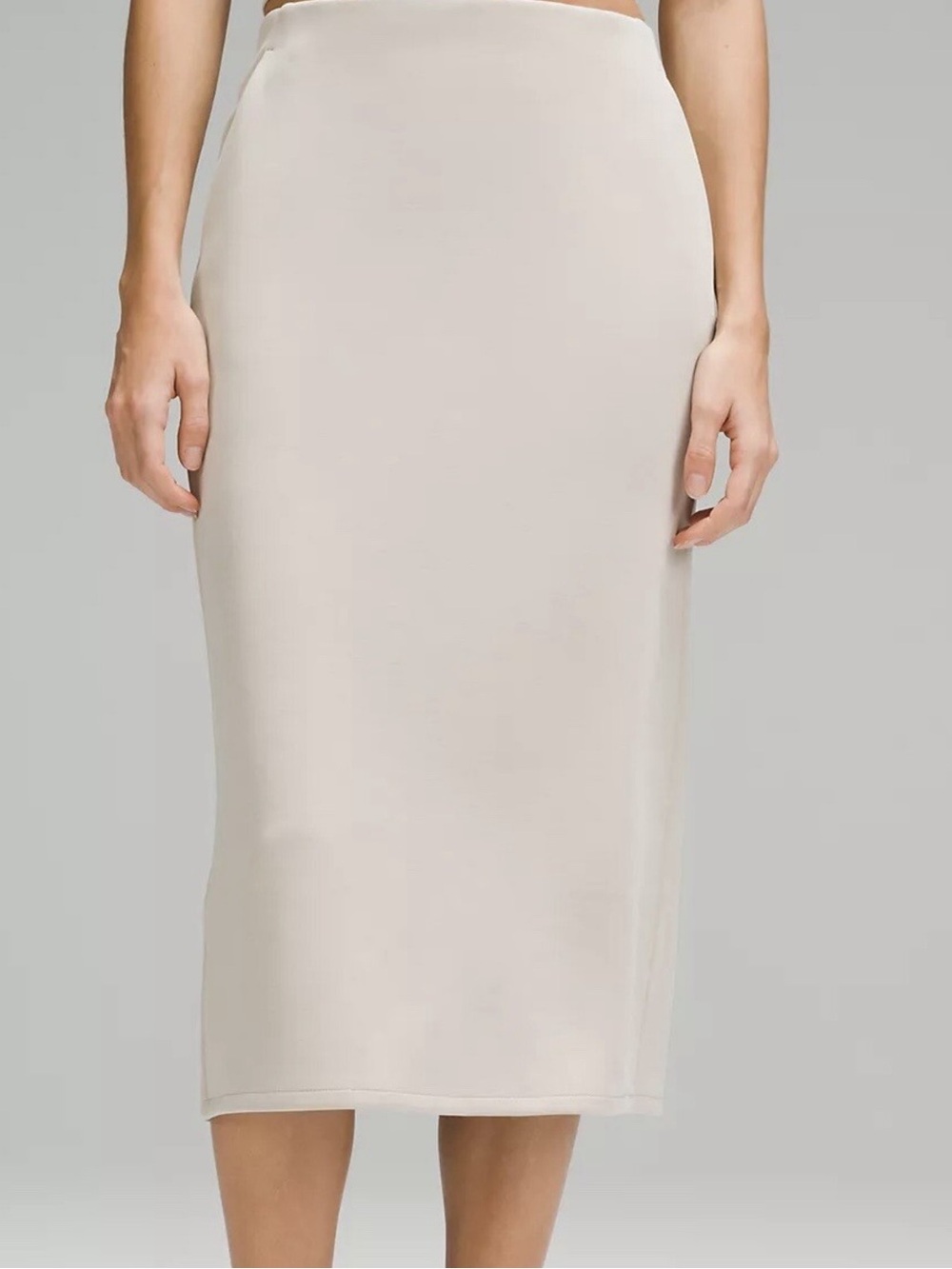 Lululemon Oatmeal Pull On Softstreme HR Stretch Midi Skirt Size 10